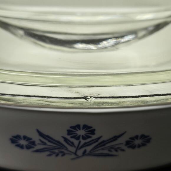 CorningWare Blue Cornflower 1.5 & 2 QT. Stoneware Casserole Dish x2 & Glass Lid - Picture 9 of 15